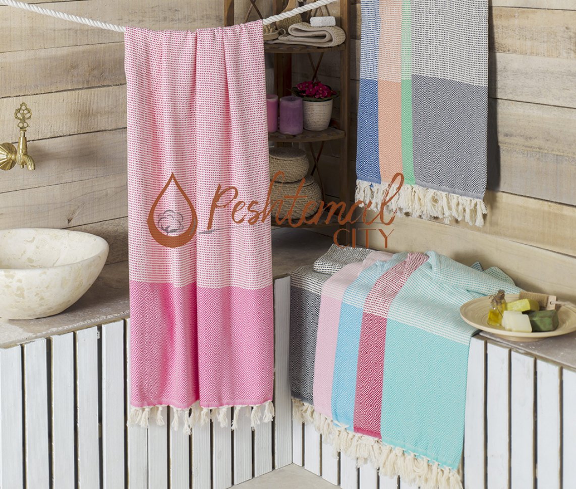 Diamond Stripe Turkish towel