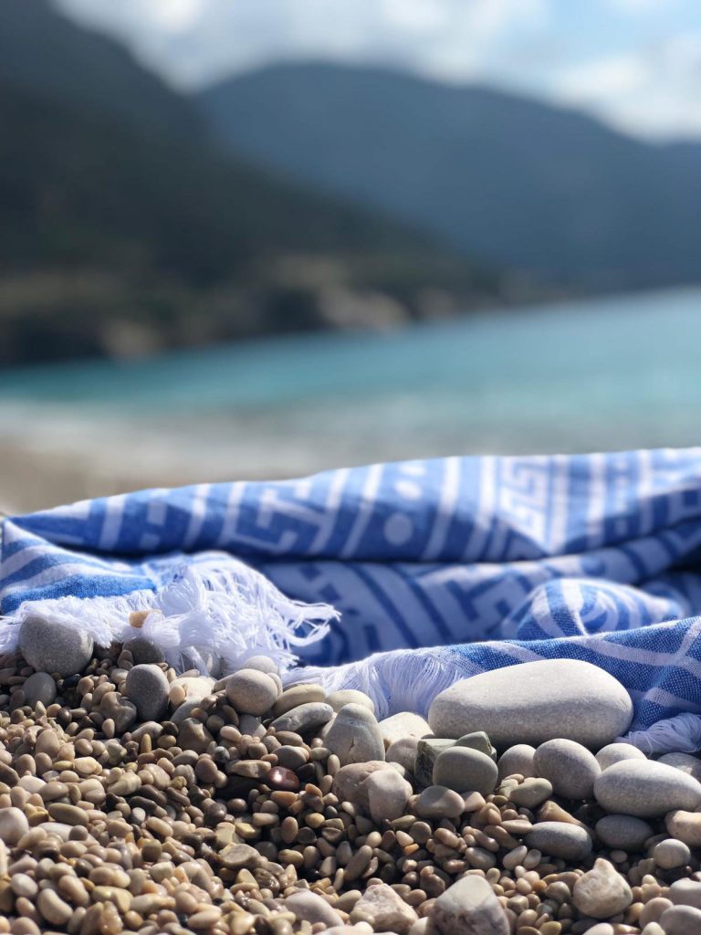 Blue Turkish Beach Towel Exporter Peshtemal City